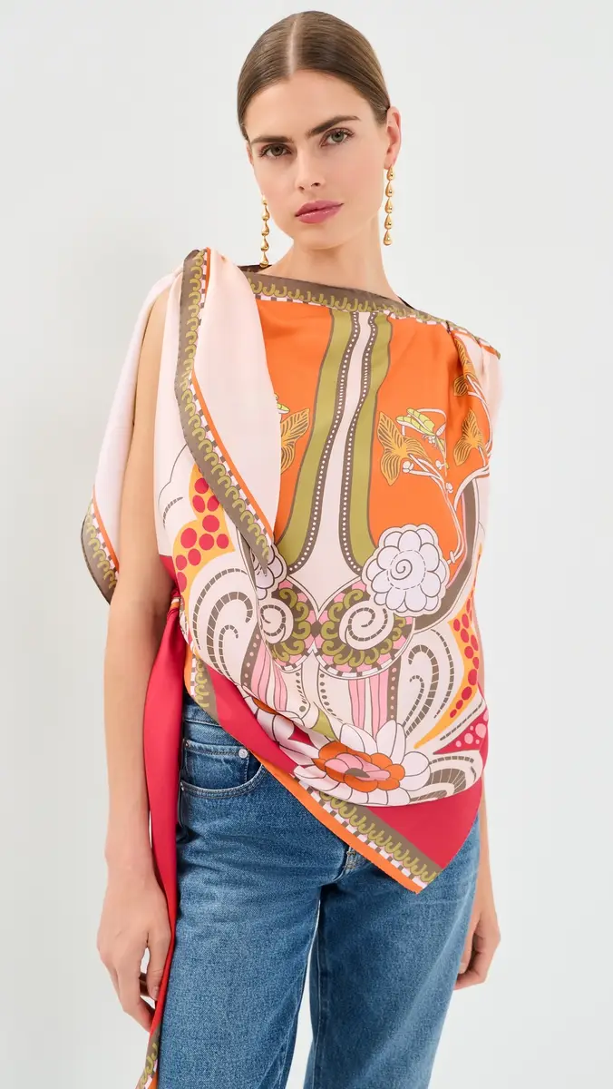 La DoubleJ Full-On Foulard Silk Scarf Top | Thumbnail 2