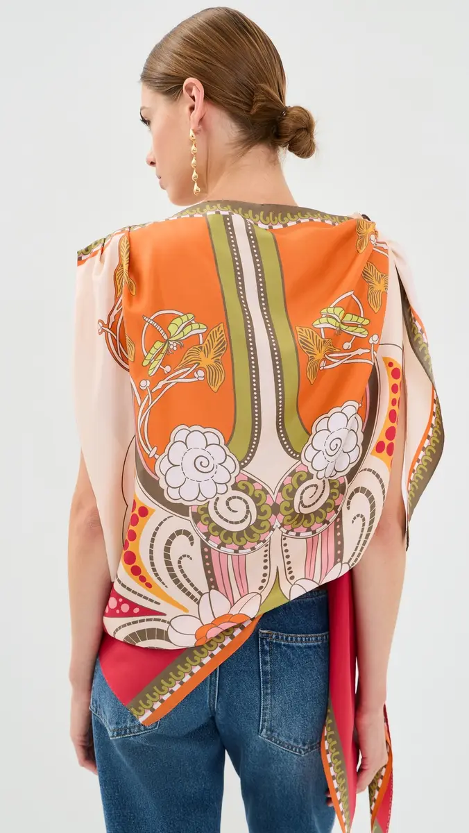 La DoubleJ Full-On Foulard Silk Scarf Top | Thumbnail 3