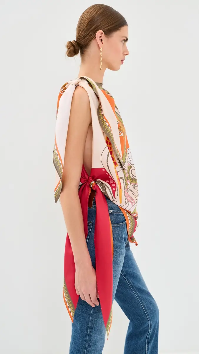 La DoubleJ Full-On Foulard Silk Scarf Top | Thumbnail 4
