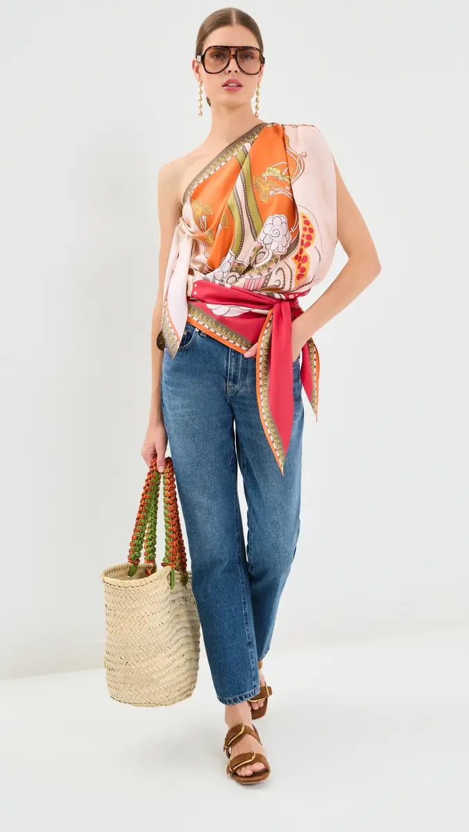 La DoubleJ Full-On Foulard Silk Scarf Top | Thumbnail 5