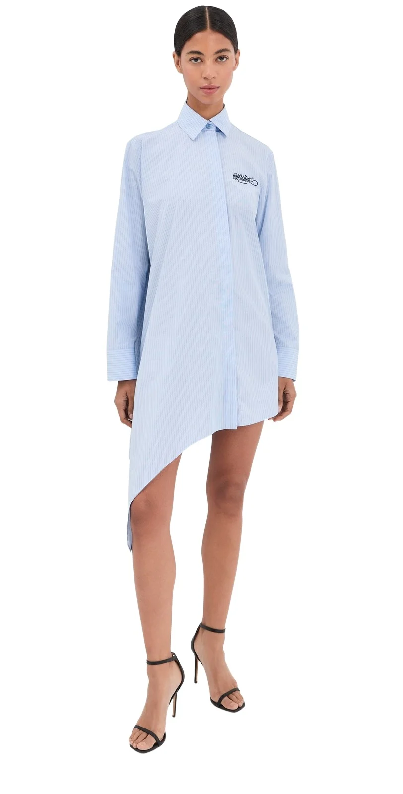 Stripe Pop Asymmetric Shirt Dress