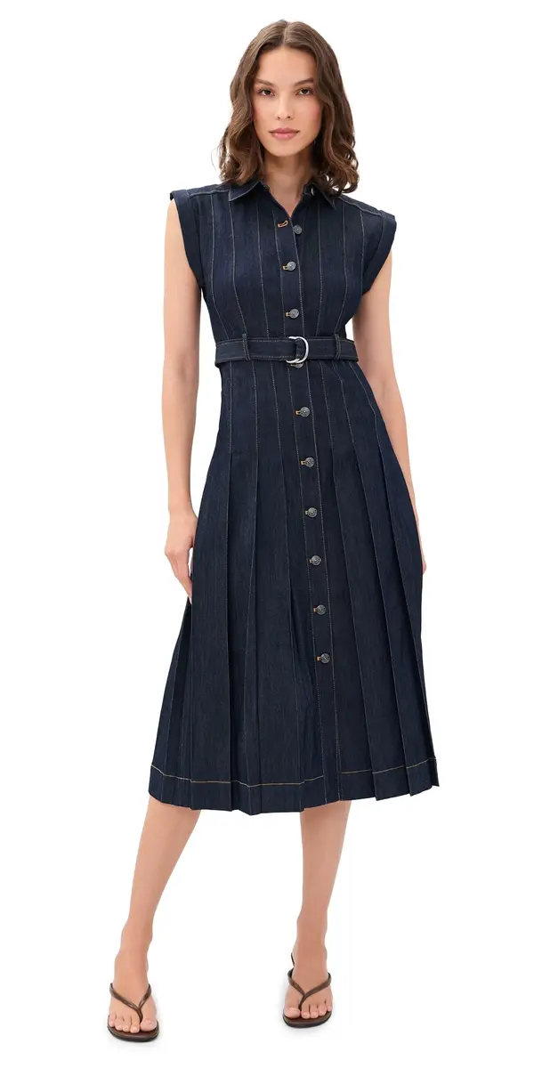 Cinq à Sept Karter Denim Dress INDIGO | Image 1 Cinq à Sept Karter Denim Dress INDIGO | Image 1