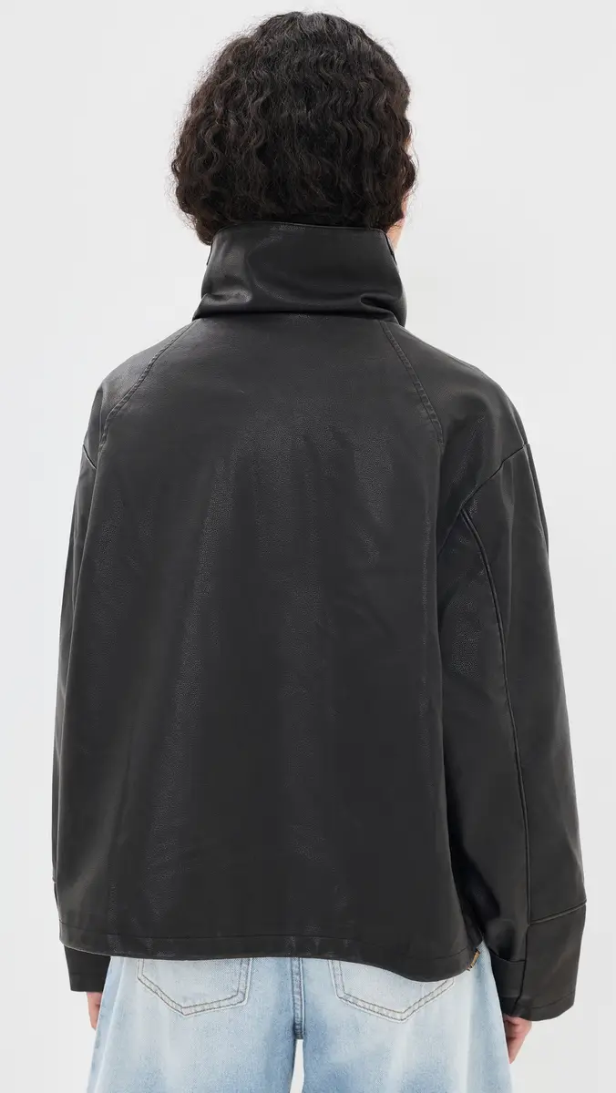 LIONESS Shoreline Funnel Faux Leather Jacket | Thumbnail 3 LIONESS Shoreline Funnel Faux Leather Jacket | Thumbnail 3