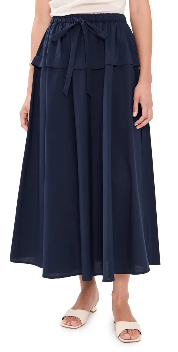 Polo Ralph Lauren Cotton Canvas Woven Midi Skirt Hunter Navy | Image 1 Polo Ralph Lauren Cotton Canvas Woven Midi Skirt Hunter Navy | Image 1
