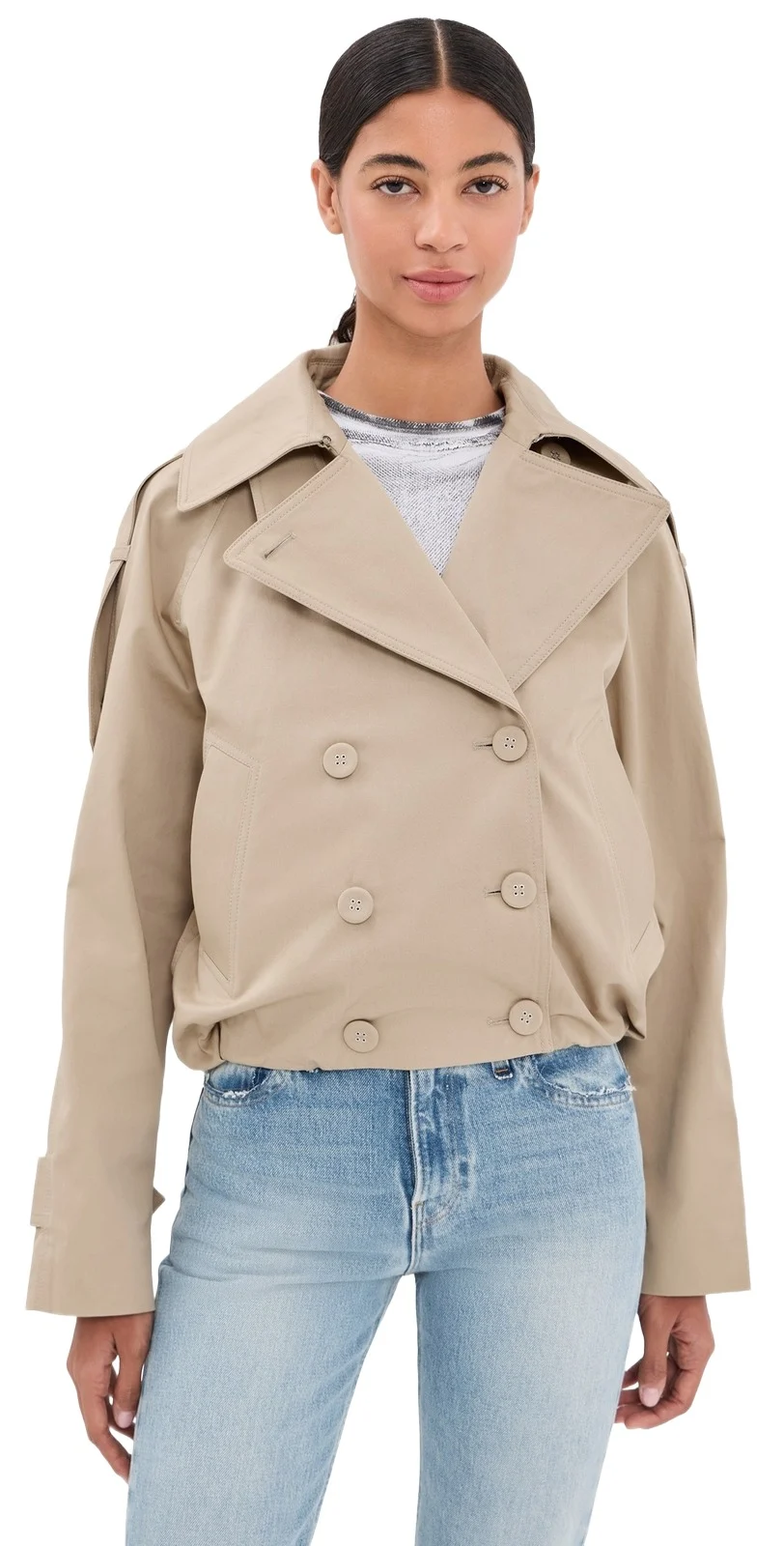 Twill Double Breasted Trench Coat Twill Double Breasted Trench Coat