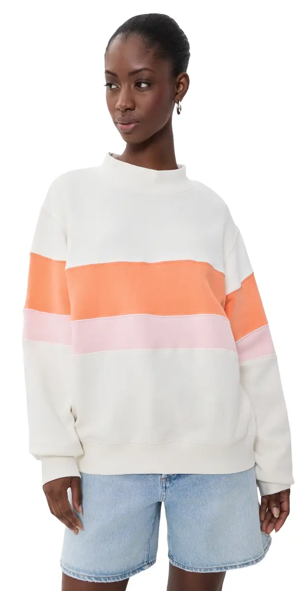 PARKE Vintage Stripe Sweatshirt Creamsicle/Rose | Image 1 PARKE Vintage Stripe Sweatshirt Creamsicle/Rose | Image 1