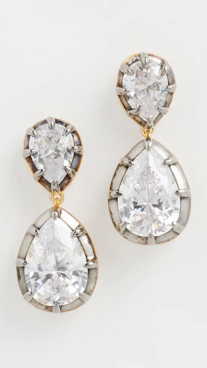 Shashi Pear Georgian Cut Earrings | Thumbnail 2
