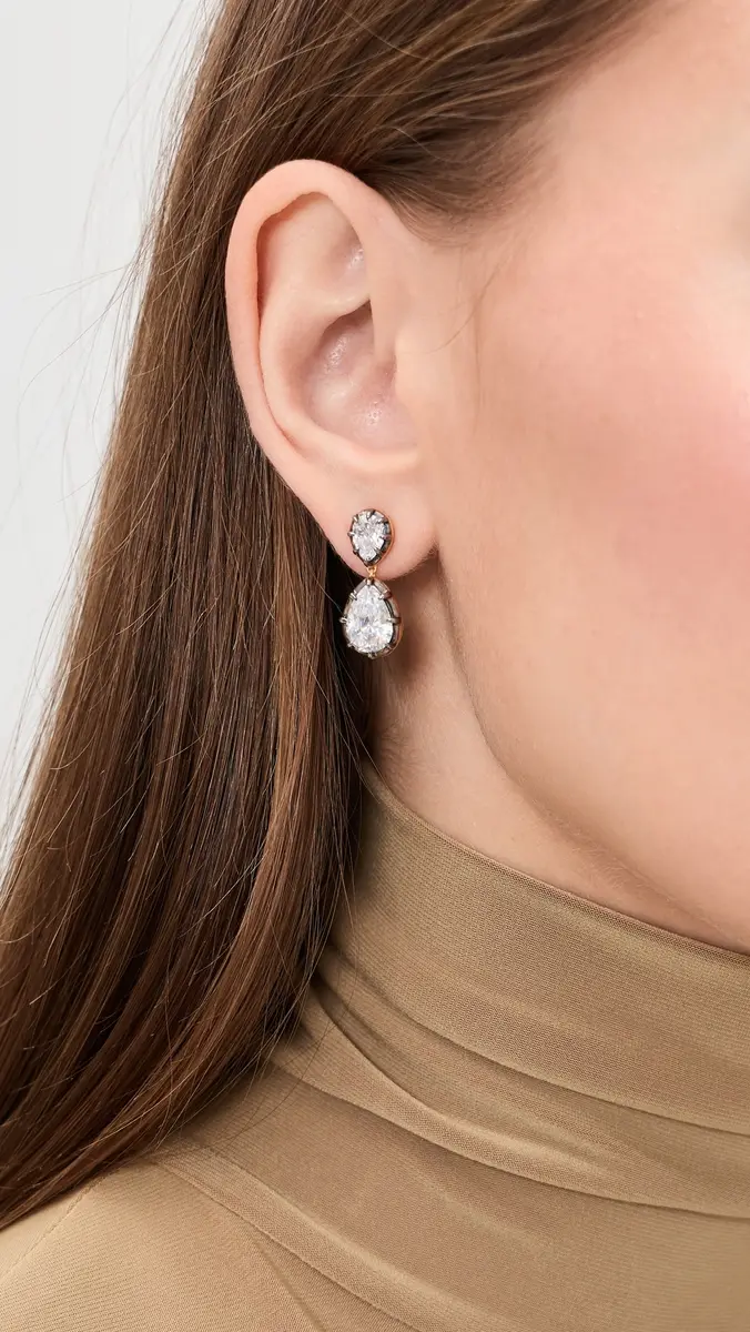 Shashi Pear Georgian Cut Earrings | Thumbnail 3