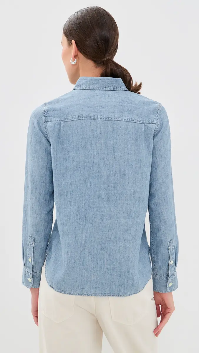 Faherty Tried & Truechambray Classic Buttondown | Thumbnail 3 Faherty Tried & Truechambray Classic Buttondown | Thumbnail 3