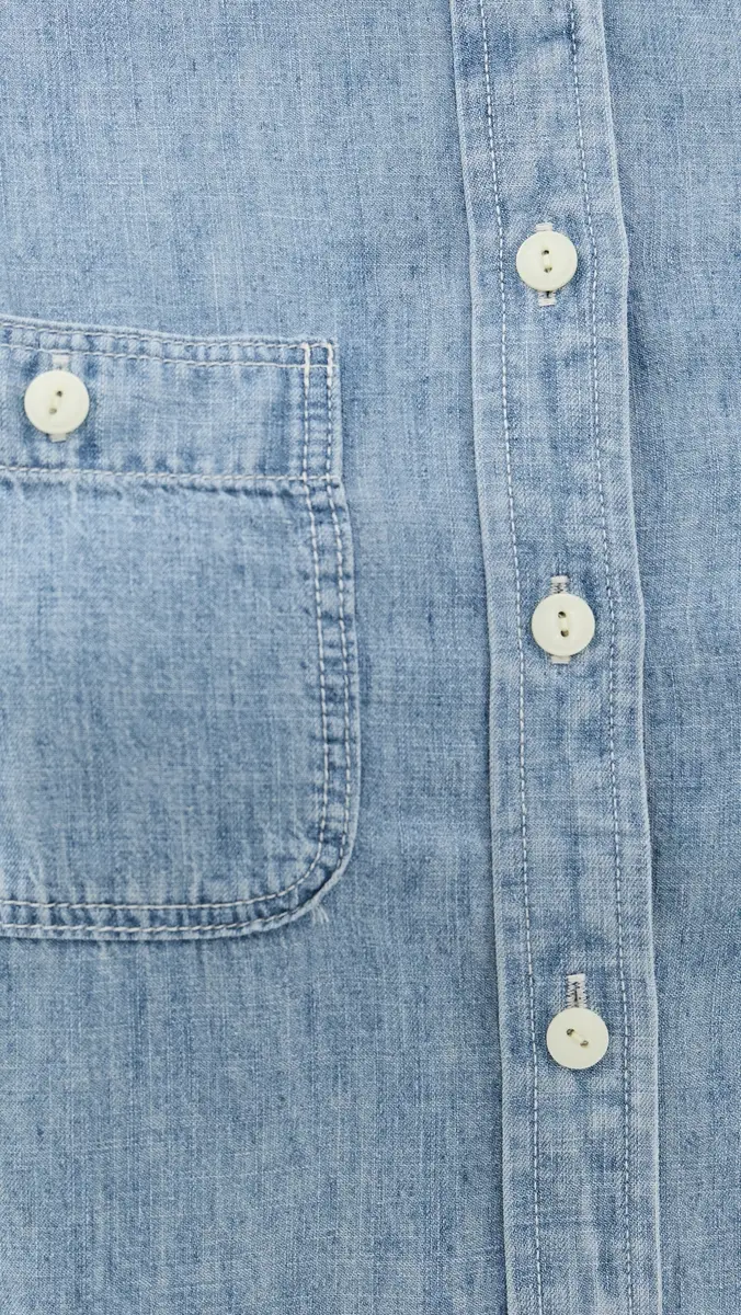 Faherty Tried & Truechambray Classic Buttondown | Thumbnail 6 Faherty Tried & Truechambray Classic Buttondown | Thumbnail 6