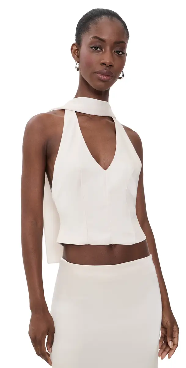 Lioness Front Row Halter Top Cream | Image 1 Lioness Front Row Halter Top Cream | Image 1