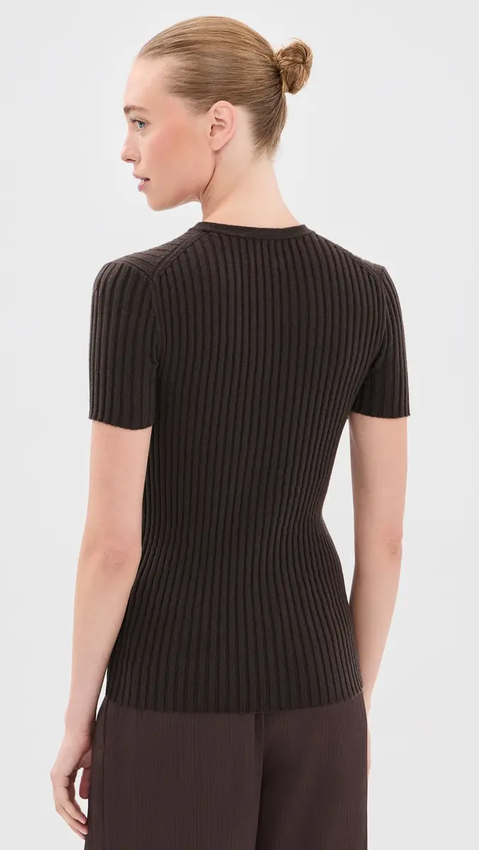 The Elder Statesman Superlight Cashmere Ellie Rib Knit Tee | Thumbnail 3 The Elder Statesman Superlight Cashmere Ellie Rib Knit Tee | Thumbnail 3