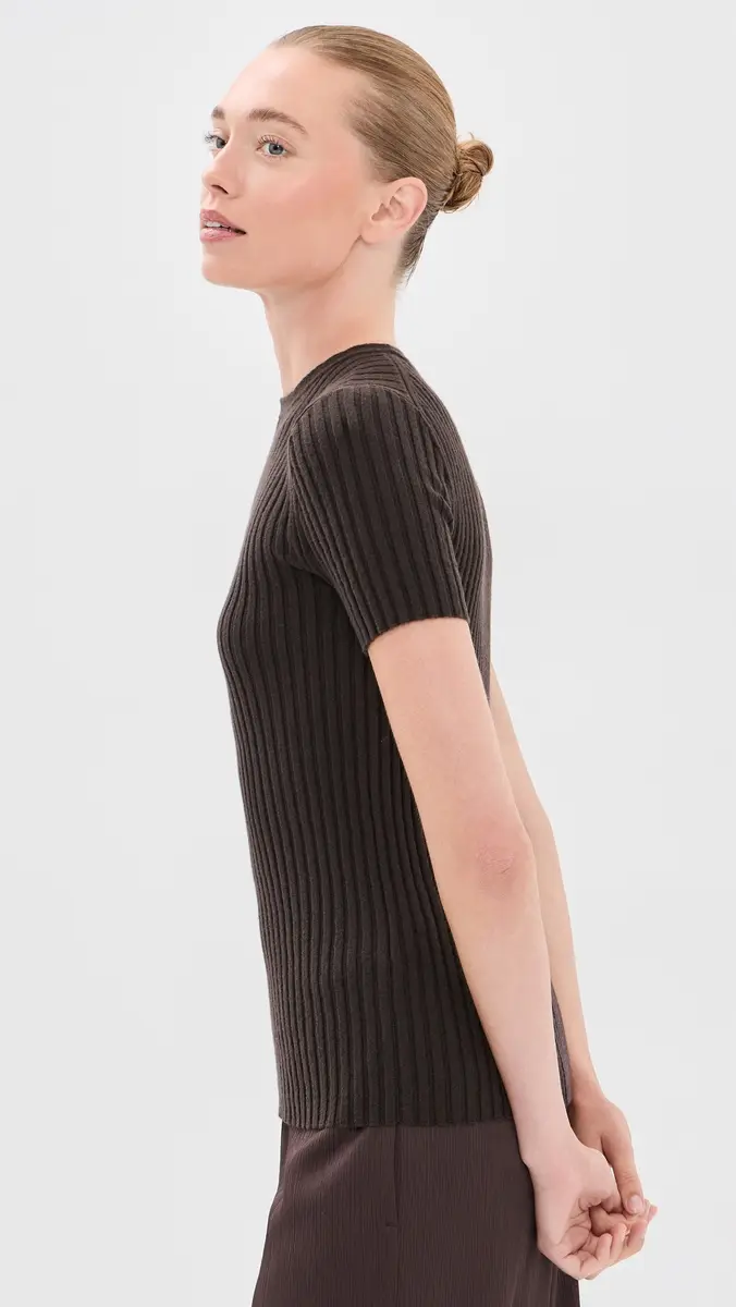 The Elder Statesman Superlight Cashmere Ellie Rib Knit Tee | Thumbnail 4 The Elder Statesman Superlight Cashmere Ellie Rib Knit Tee | Thumbnail 4