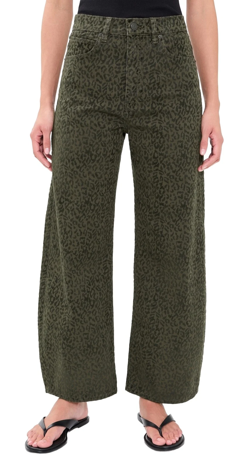 The Bow Crop Flocked Jeans