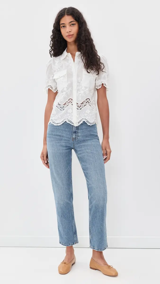 Generation Love Mina 3D Voile Button Down Shirt | Thumbnail 5 Generation Love Mina 3D Voile Button Down Shirt | Thumbnail 5