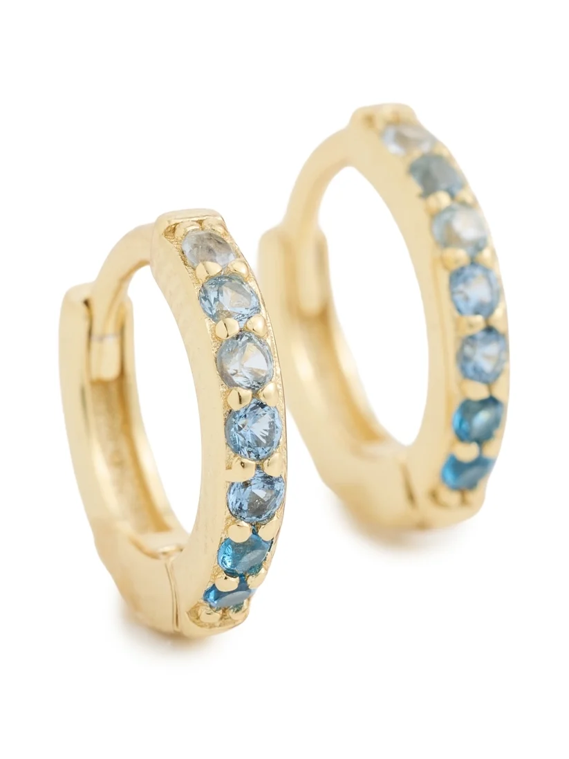 Ombre Diamond Huggie Hoop Earrings