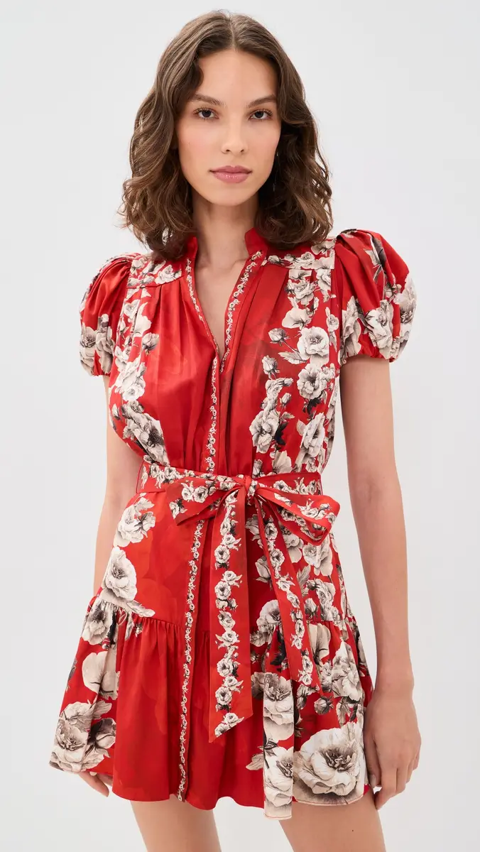 Alice + Olivia Cora Tiered Mini Shirt Dress | Thumbnail 2