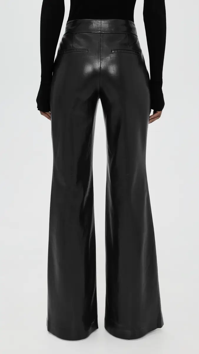 Alice + Olivia Dylan Faux Leather High Waisted Wide Leg Pants | Thumbnail 3 Alice + Olivia Dylan Faux Leather High Waisted Wide Leg Pants | Thumbnail 3