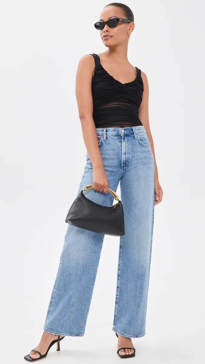 Alice + Olivia Renee Sheer Soft Ruched Tank Thong Bodysuit | Thumbnail 5 Alice + Olivia Renee Sheer Soft Ruched Tank Thong Bodysuit | Thumbnail 5