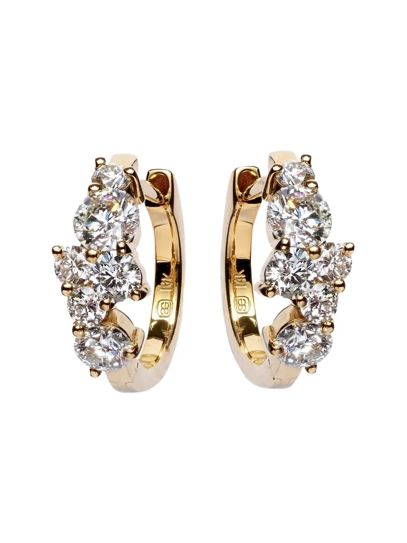 Huggie 14kt gold earrings with diamonds Huggie 14kt gold earrings with diamonds