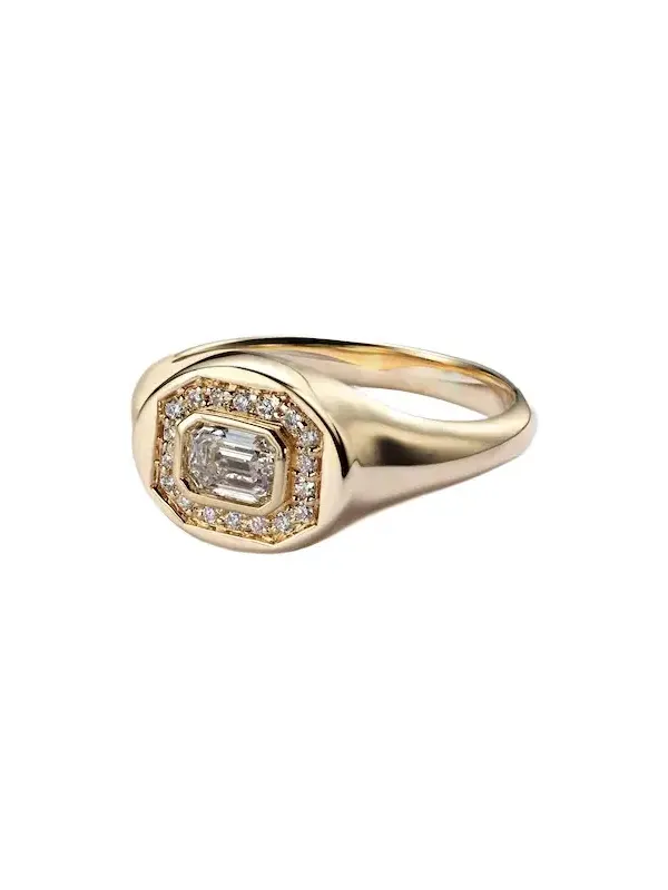 Essential Splurge 14kt gold pinky ring with diamonds Essential Splurge 14kt gold pinky ring with diamonds
