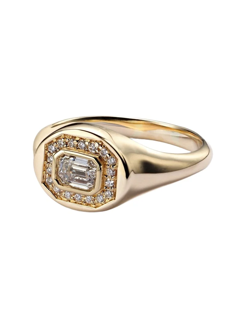 Essential Splurge 14kt gold pinky ring with diamonds