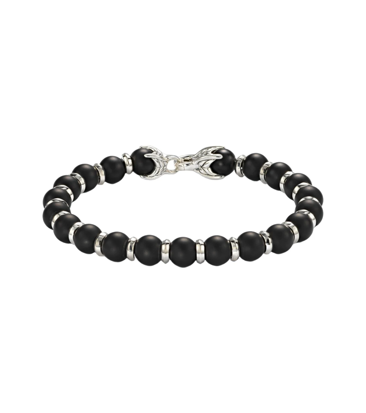 Spiritual Beads sterling silver bracelet with black onyx