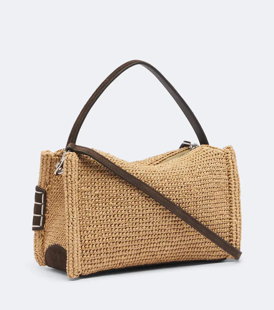 JW Anderson Loafer Small suede-trimmed raffia top-handle bag | Thumbnail 2 JW Anderson Loafer Small suede-trimmed raffia top-handle bag | Thumbnail 2