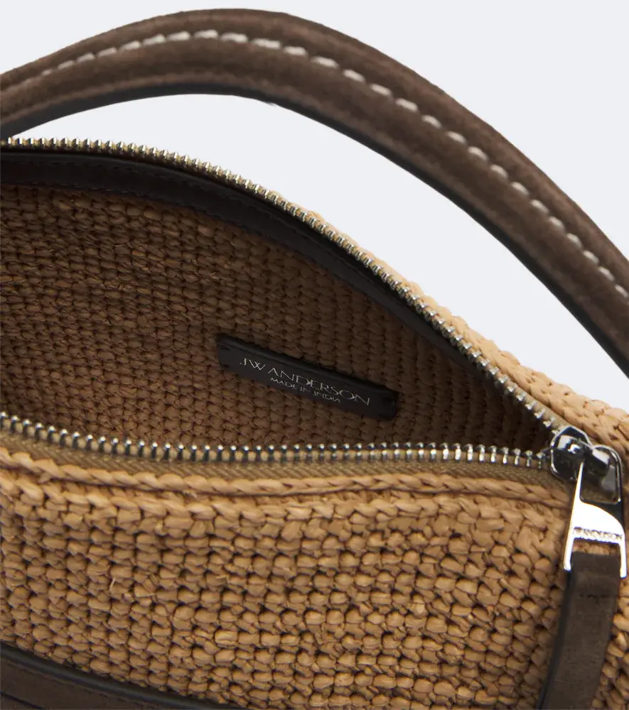 JW Anderson Loafer Small suede-trimmed raffia top-handle bag | Thumbnail 3 JW Anderson Loafer Small suede-trimmed raffia top-handle bag | Thumbnail 3