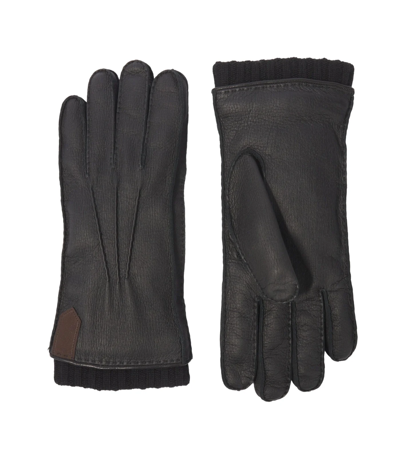 Canali Cashmere-trimmed leather gloves