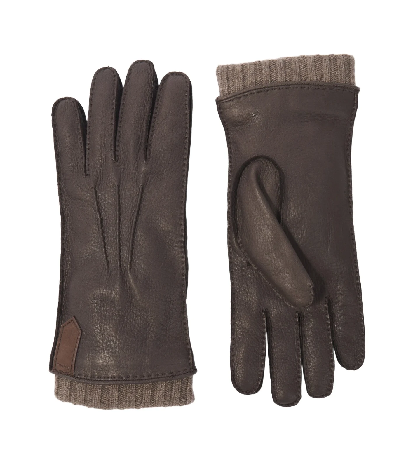 Canali Cashmere-trimmed leather gloves