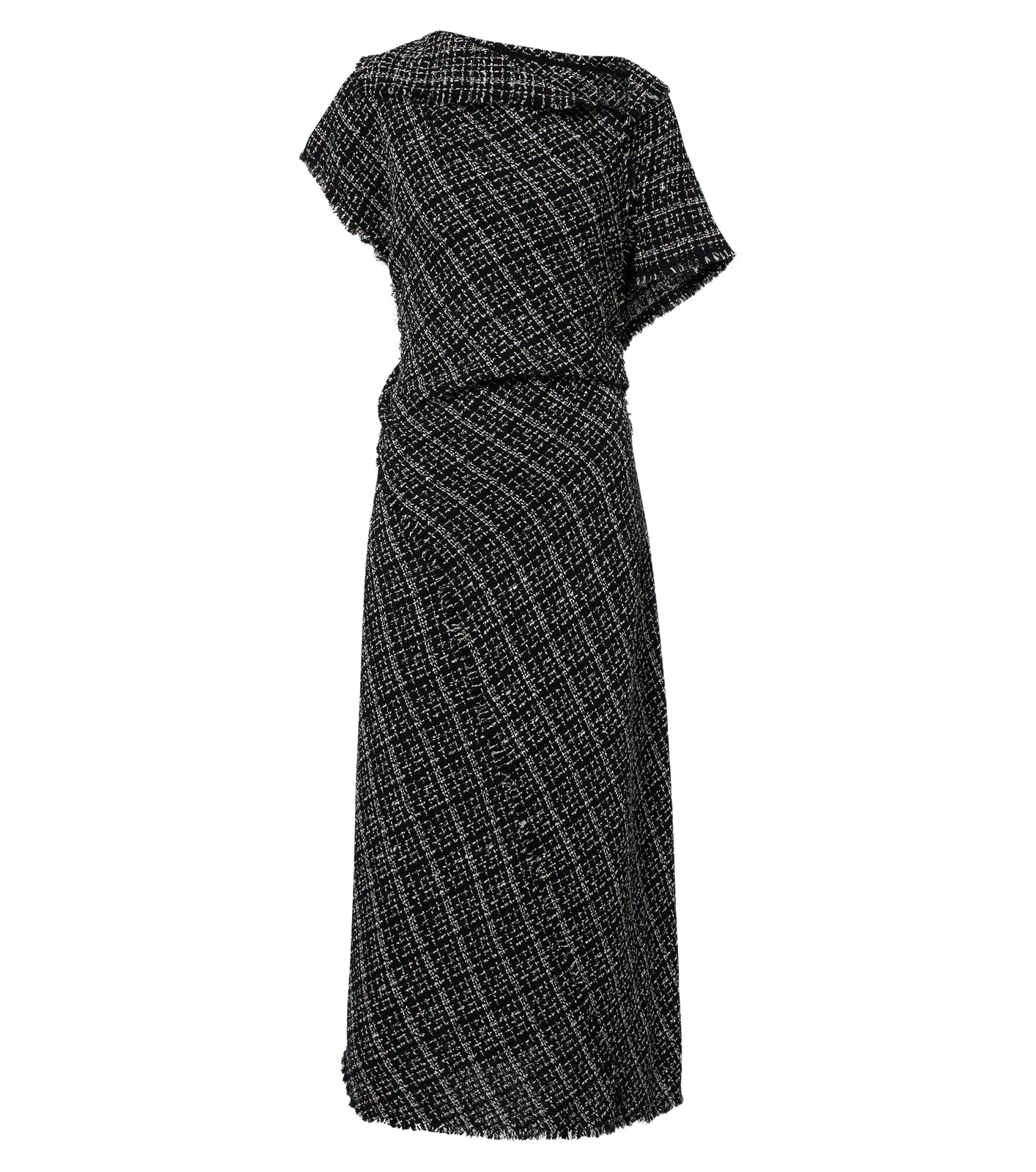 Checked cotton-blend tweed midi dress Checked cotton-blend tweed midi dress