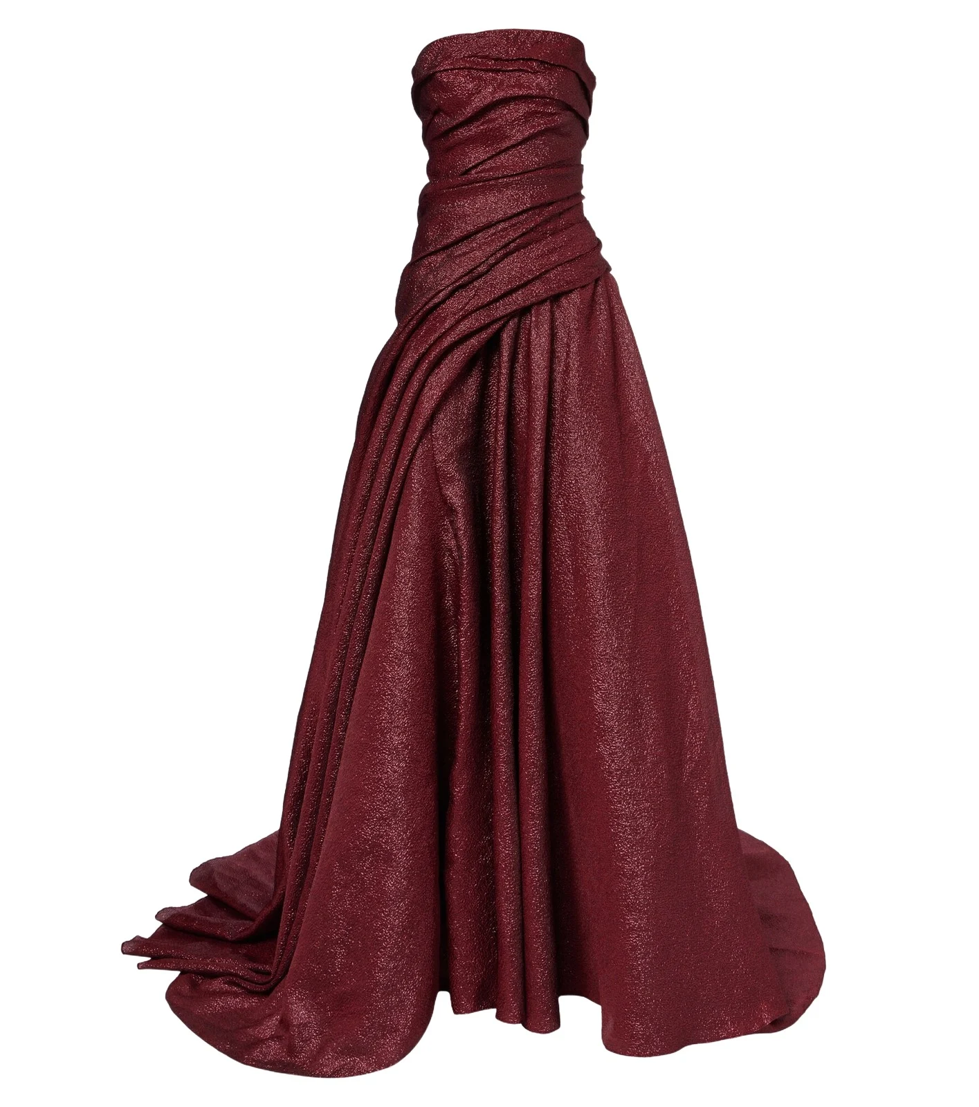 Draped strapless bustier gown