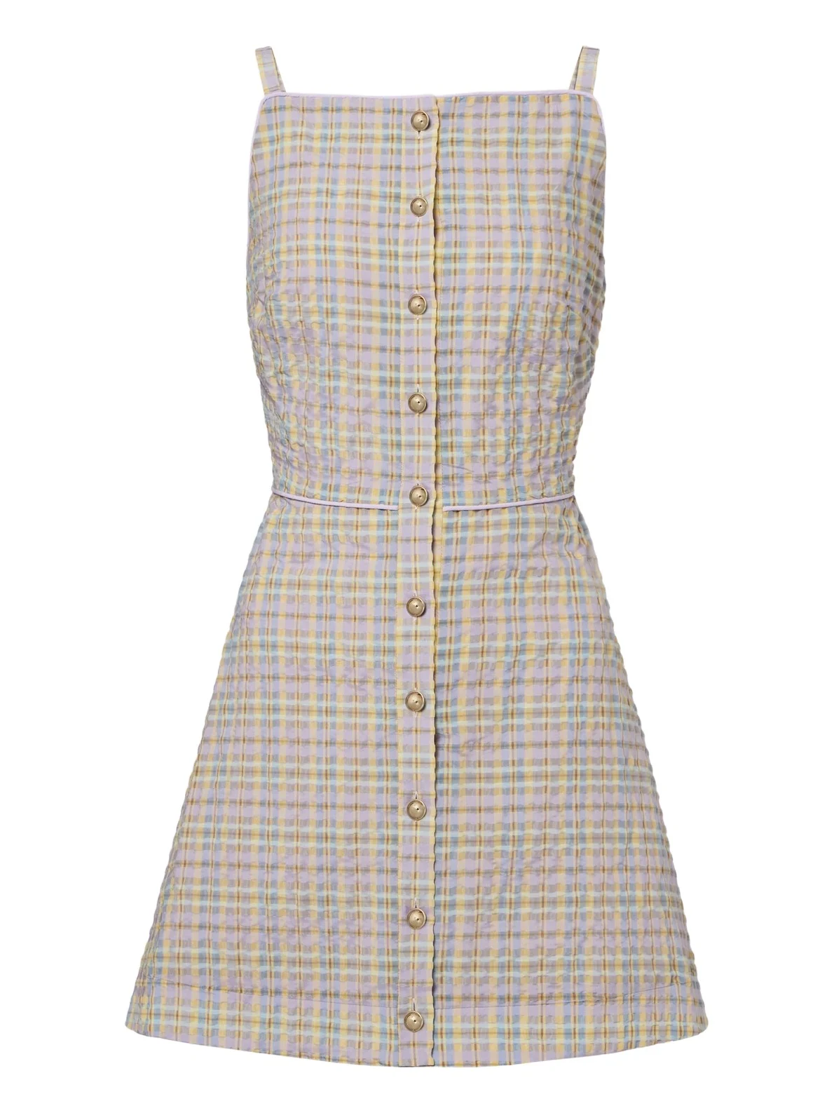 Markarian Skye plaid seersucker minidress