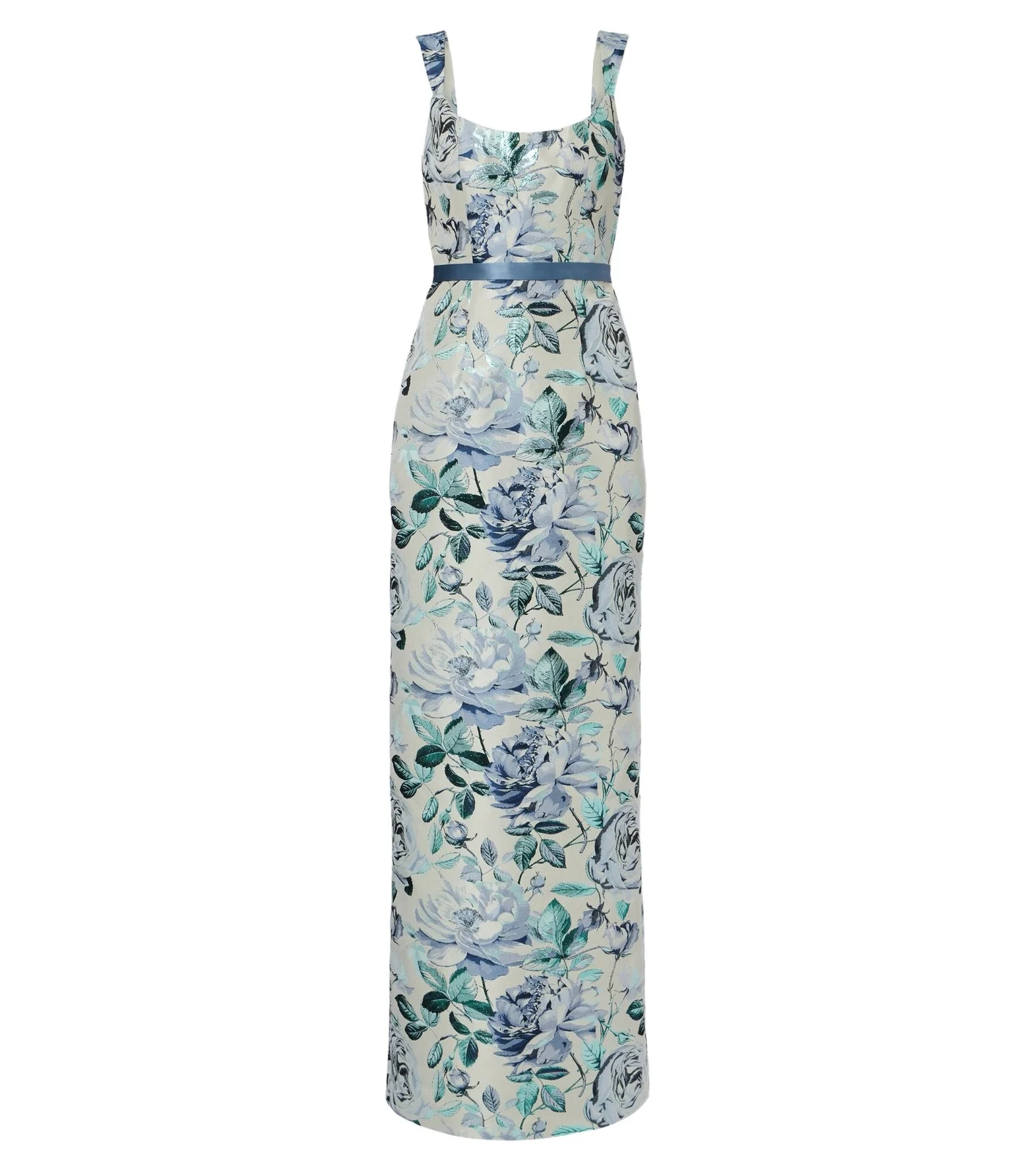Robin belted floral brocade gown Robin belted floral brocade gown