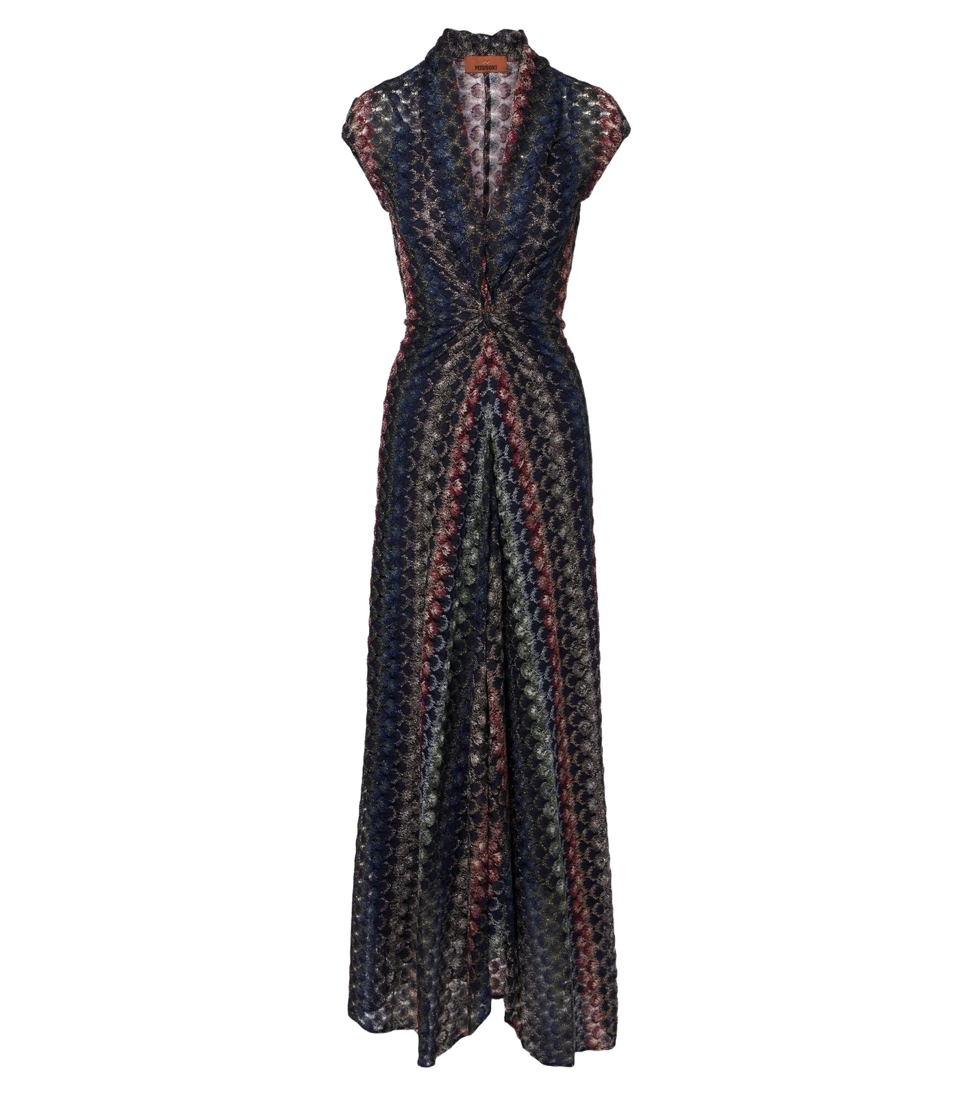Gathered knitted maxi dress