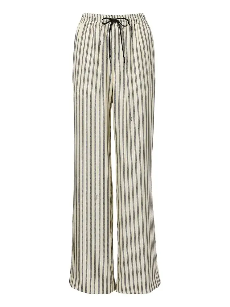 Meandros silk twill wide-leg pants