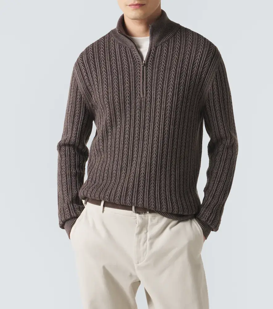 AGNONA Cashmere, wool, and silk half-zip sweater | Thumbnail 2 AGNONA Cashmere, wool, and silk half-zip sweater | Thumbnail 2