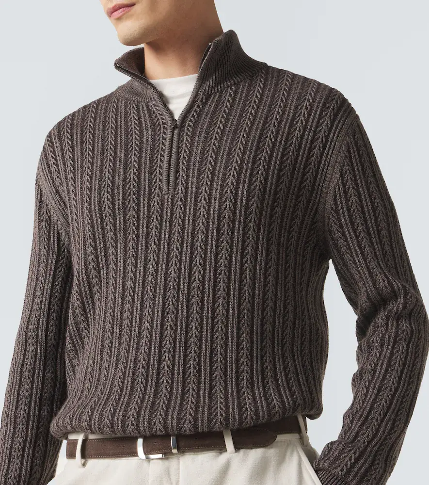 AGNONA Cashmere, wool, and silk half-zip sweater | Thumbnail 3 AGNONA Cashmere, wool, and silk half-zip sweater | Thumbnail 3