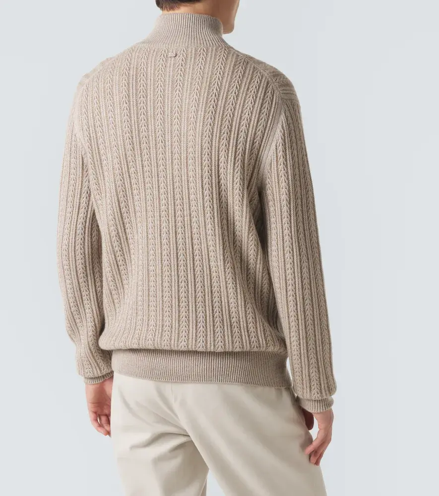 AGNONA Cashmere, wool, and silk half-zip sweater | Thumbnail 3 AGNONA Cashmere, wool, and silk half-zip sweater | Thumbnail 3