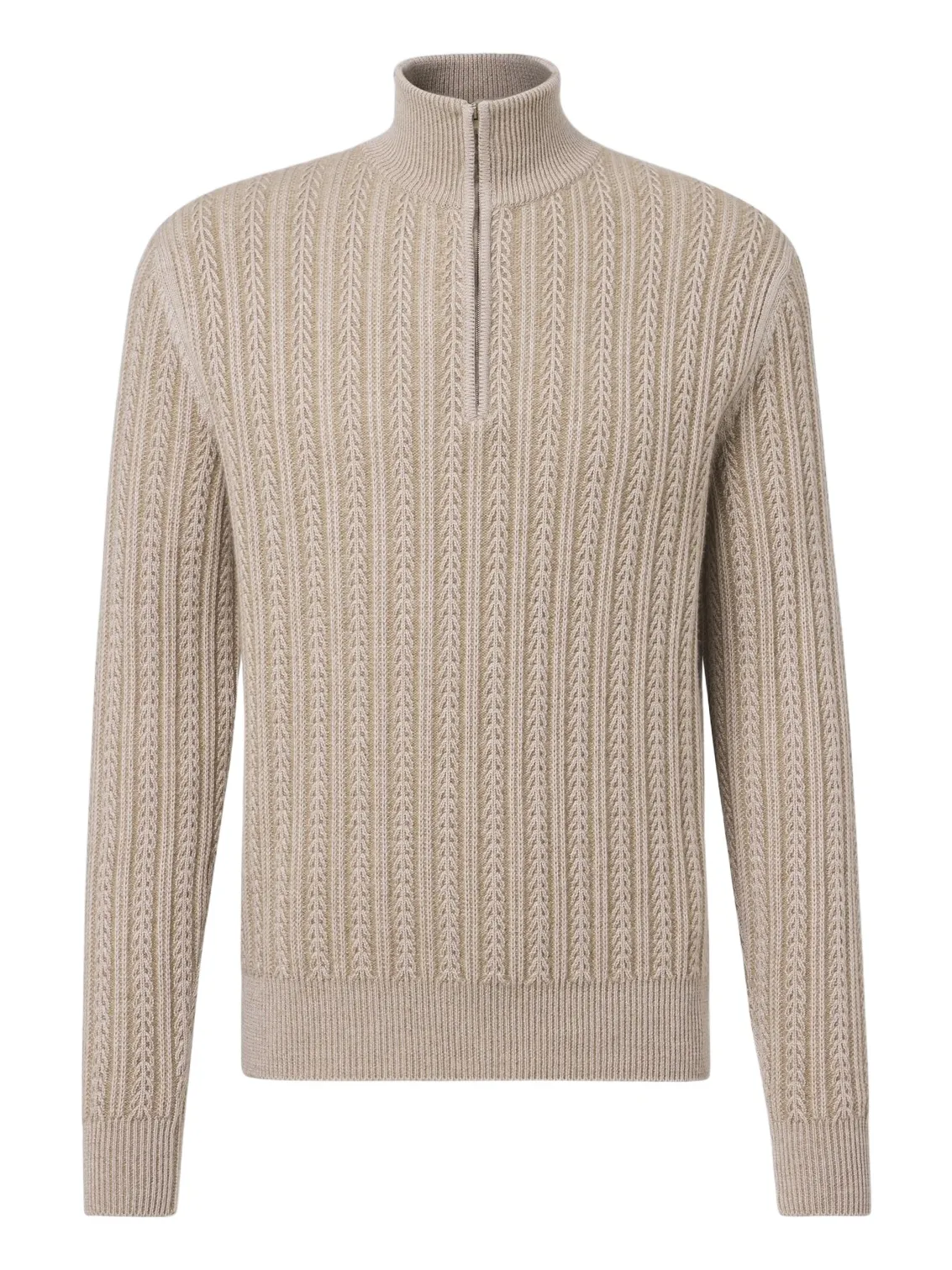 Cashmere, wool, and silk half-zip sweater