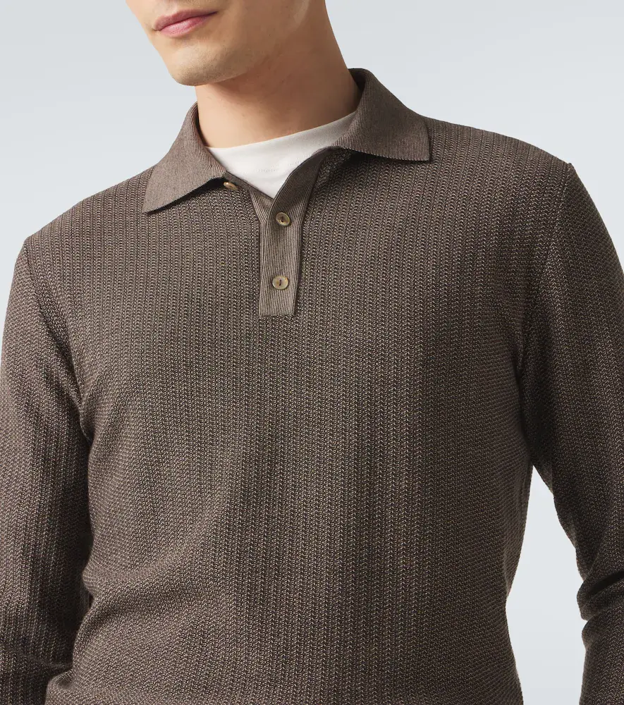 AGNONA Wool and silk polo sweater | Thumbnail 4