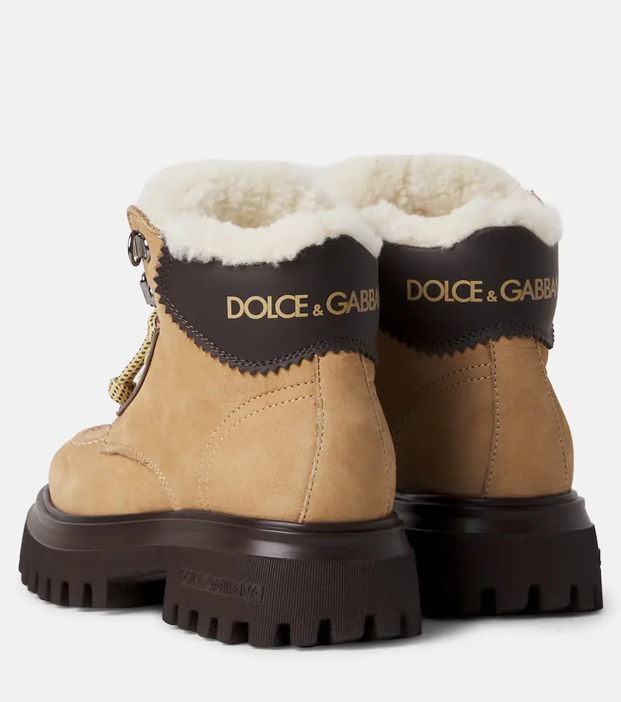 Dolce & Gabbana Kids Shearling-lined leather lace-up boots | Thumbnail 2 Dolce & Gabbana Kids Shearling-lined leather lace-up boots | Thumbnail 2