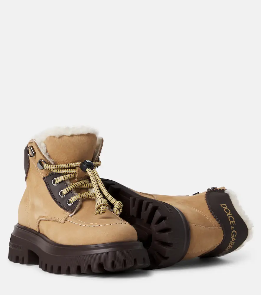 Dolce & Gabbana Kids Shearling-lined leather lace-up boots | Thumbnail 3 Dolce & Gabbana Kids Shearling-lined leather lace-up boots | Thumbnail 3
