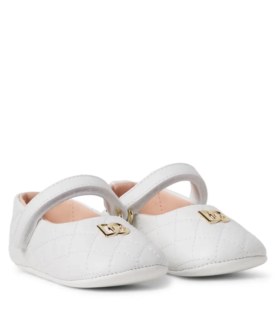 Dolce & Gabbana Kids Baby DG quilted leather Mary Jane flats | Image 1 Dolce & Gabbana Kids Baby DG quilted leather Mary Jane flats | Image 1