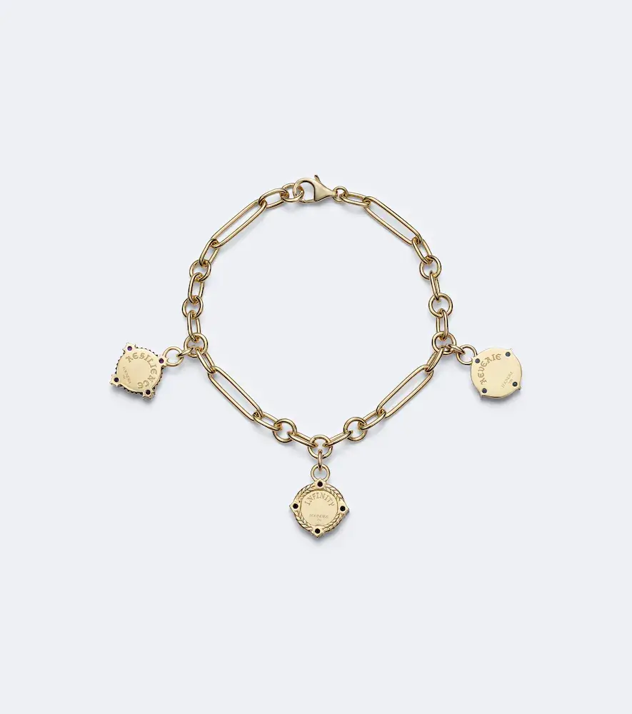 FoundRae Infinite Gratitude, Reverie, and Blossoms 18kt gold bracelet with gemstones | Thumbnail 2 FoundRae Infinite Gratitude, Reverie, and Blossoms 18kt gold bracelet with gemstones | Thumbnail 2