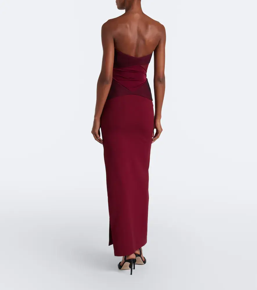 Nensi Dojaka Paneled strapless gown | Thumbnail 3