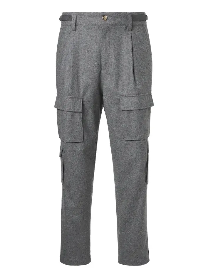 Virgin wool flannel cargo pants Virgin wool flannel cargo pants