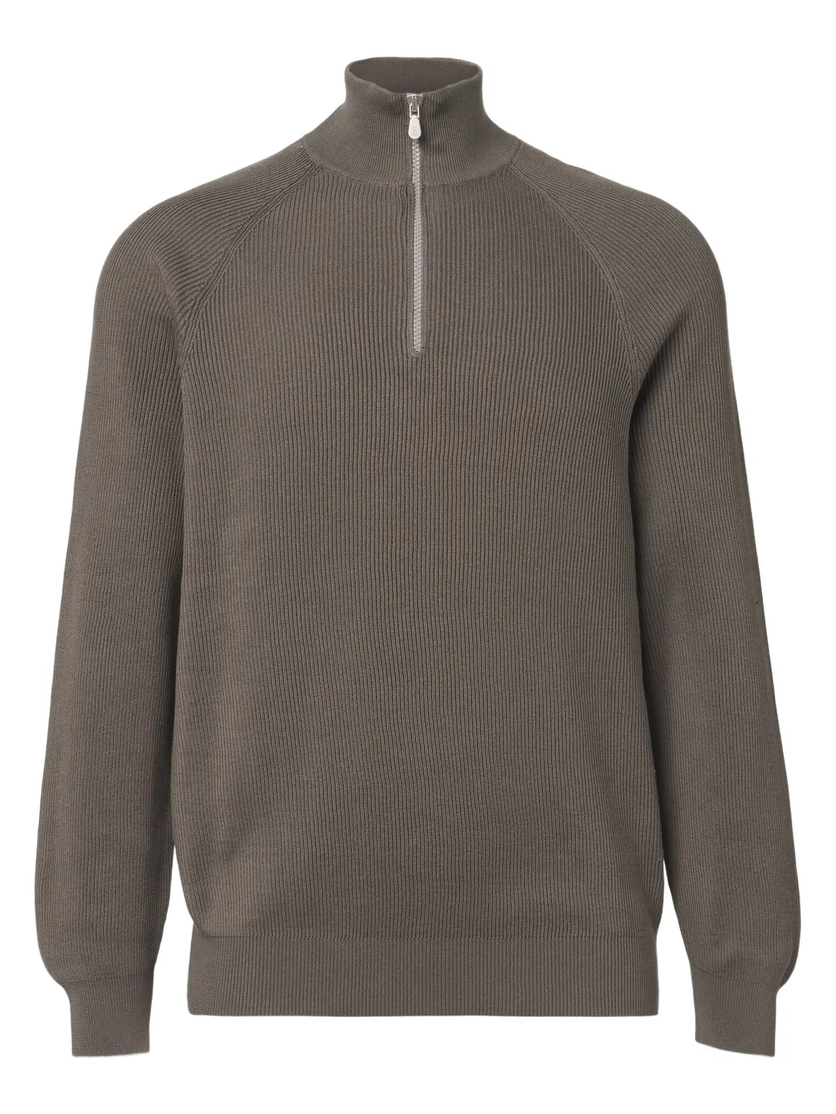 Brunello Cucinelli Ribbed-knit half-zip cotton sweater