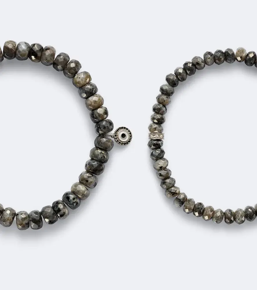 Sydney Evan Set of 2 14kt white gold beaded bracelets with diamonds and moonstones | Thumbnail 2 Sydney Evan Set of 2 14kt white gold beaded bracelets with diamonds and moonstones | Thumbnail 2